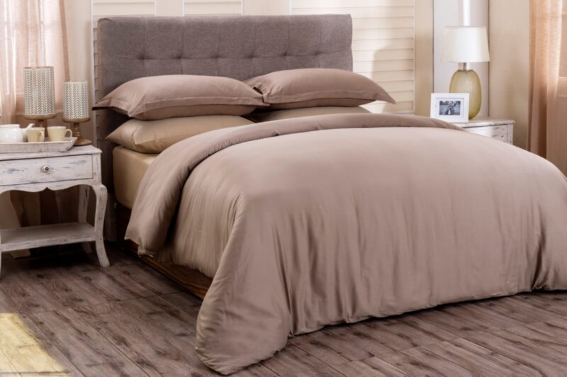viola taupe king duvet cover + 2 pillow cases