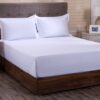 viola white stripped queen flat sheet + 2 pillow cases