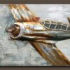 painting - hand painted aeroplane art with 3d decor yk-5-2479