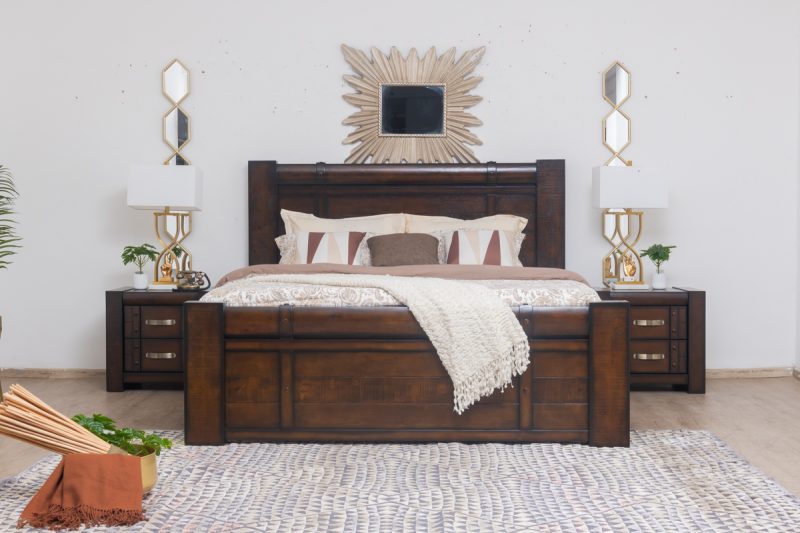 costa king package - king bed + 2 nightstands + dresser mirror