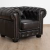 chesterfield 1 seater leather sofa