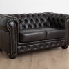 chesterfield 2 seater leather sofa
