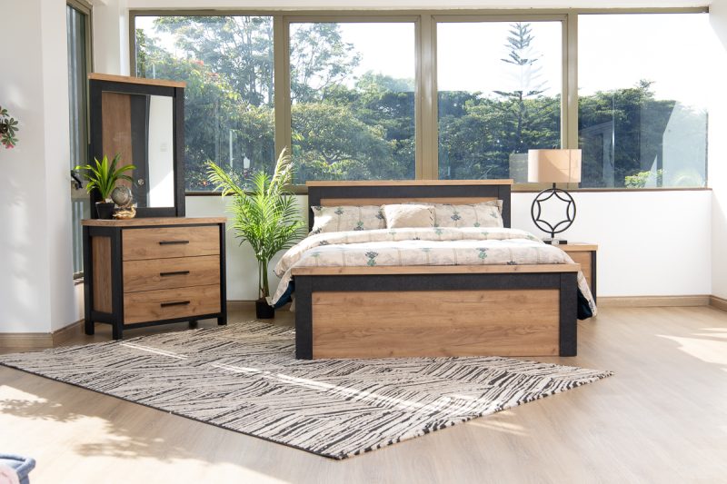 helena queen bed + 1 nightstand + dresser mirror