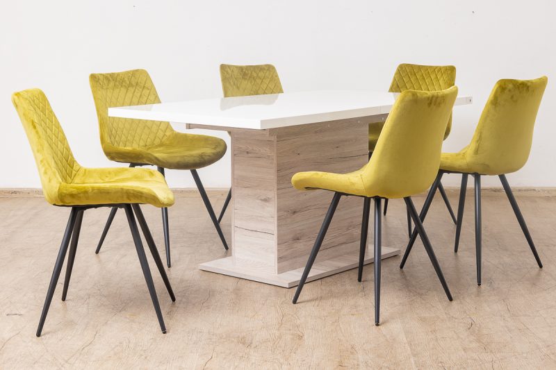 saint tropez dining table with extendable top (table + 6 chairs)