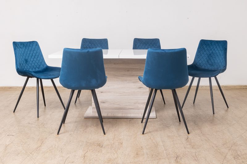 saint tropez dining table with extendable top (table + 6 chairs)