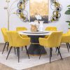 camille round sintered dining table + 6 jasper chairs + lazy susan