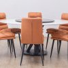lauren round sintered dining table + 6 mimo chairs + lazy susan
