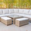 angelina outdoor corner sofa + coffee table + 2 ottomans