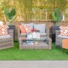 barbados 4 seater outdoor sofa (2+1+1) + coffee table