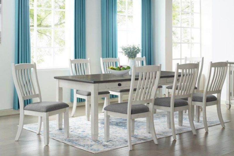 bourbon dining table + 8 chairs