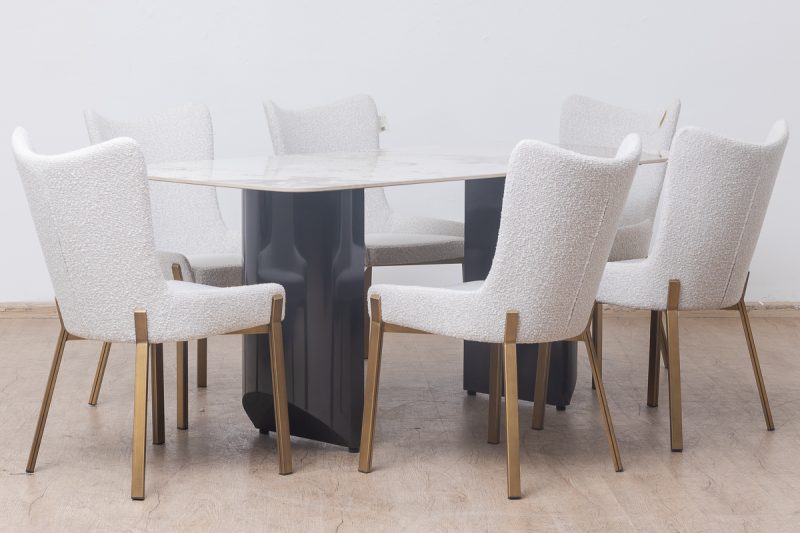 orlando sintered dining table + 6 willy chairs