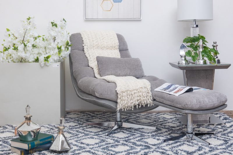 hayley swivel lounge chair + footstool