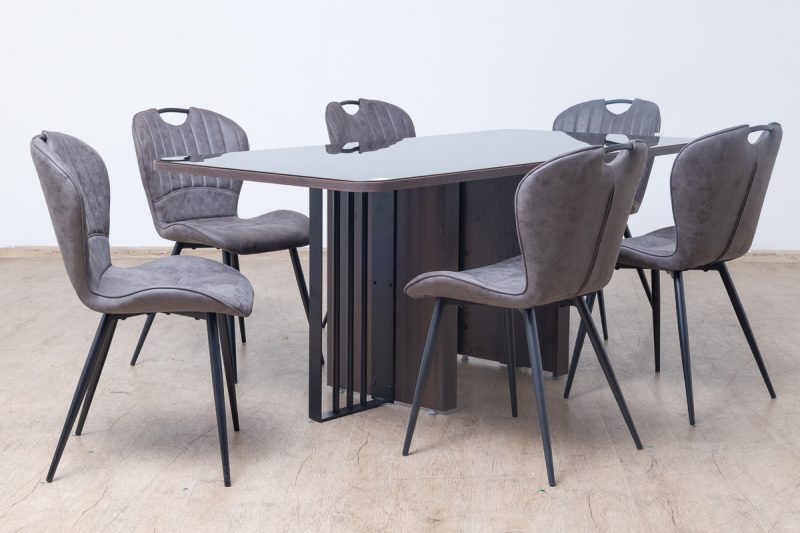 furion glass top dining table + 6 chicago chairs (copy)