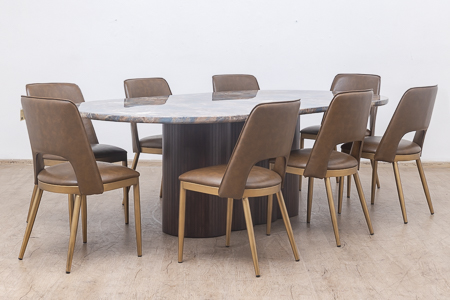 tossa dining table 2.4m  +  8 dakar chairs