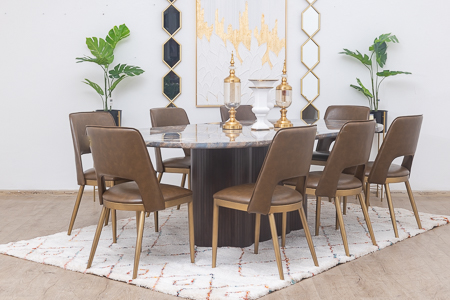 tossa dining table 2.4m  +  8 dakar chairs