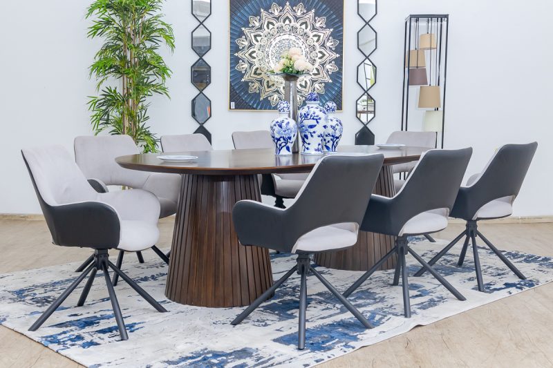 hillhurst dining table + 8 chairs