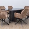 furion glass top dining table + 6 meg chairs