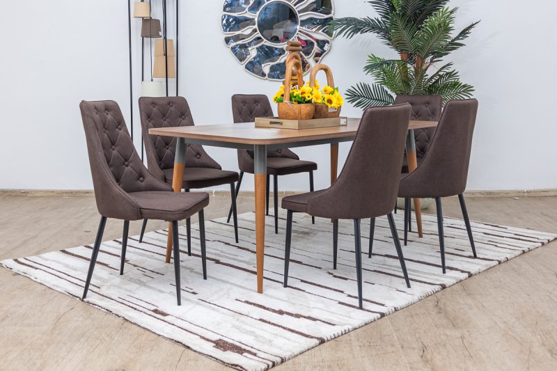 flemens dining table +  6 cora chairs