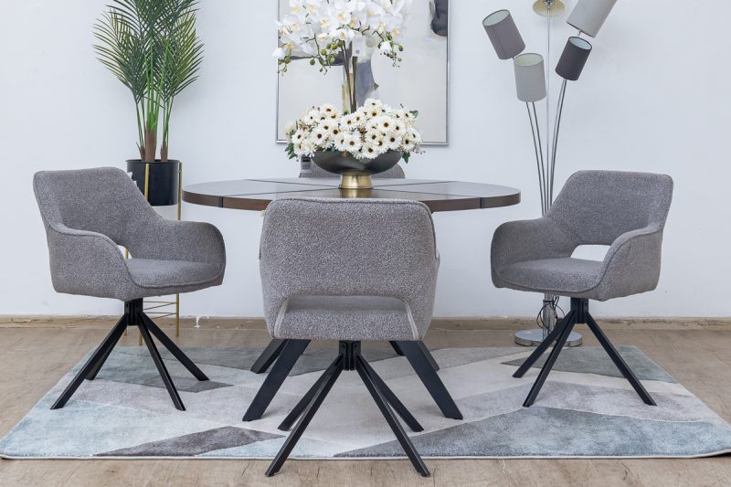 drake-1.2m dining table + 4 duffy chairs