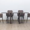 furion glass top dining table + 6 rum chairs