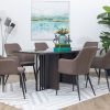 furion glass top dining table + 6 rum chairs