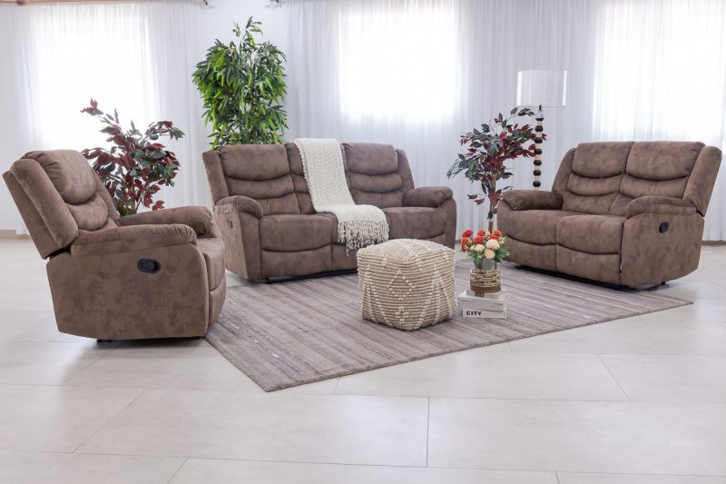 dakota 6 seater fabric recliner sofa (3+2+1)