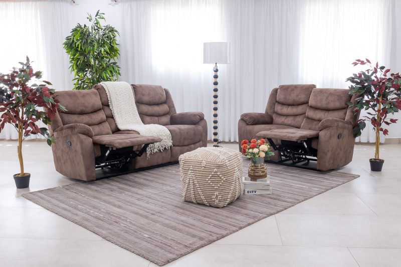 dakota 6 seater fabric recliner sofa (3+2+1)