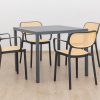 langston outdoor dining table + 4 crossby chairs