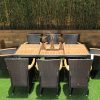 caila outdoor dining table + 8 chairs