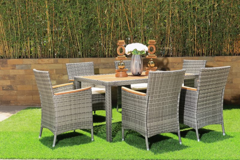 lena outdoor dining table + 6 chairs