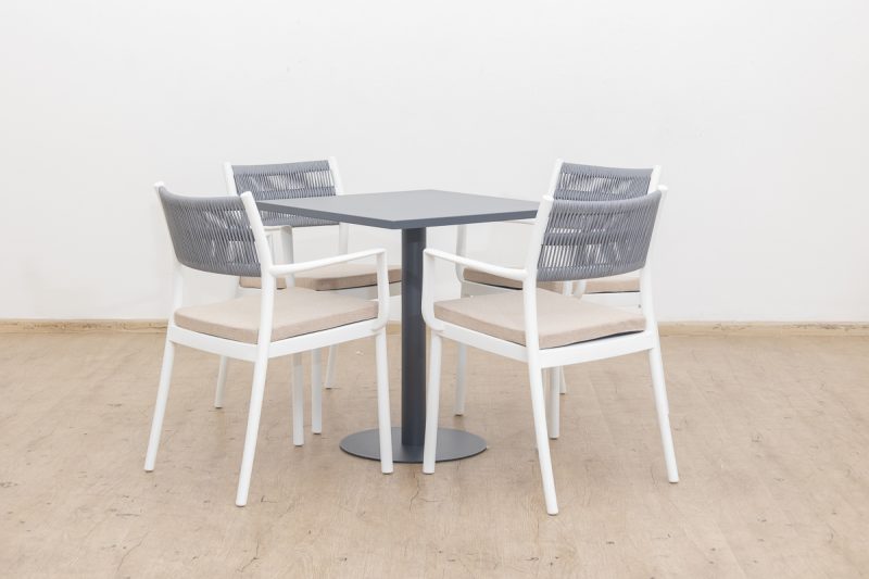 elliot outdoor dining table + 4 sloan chairs