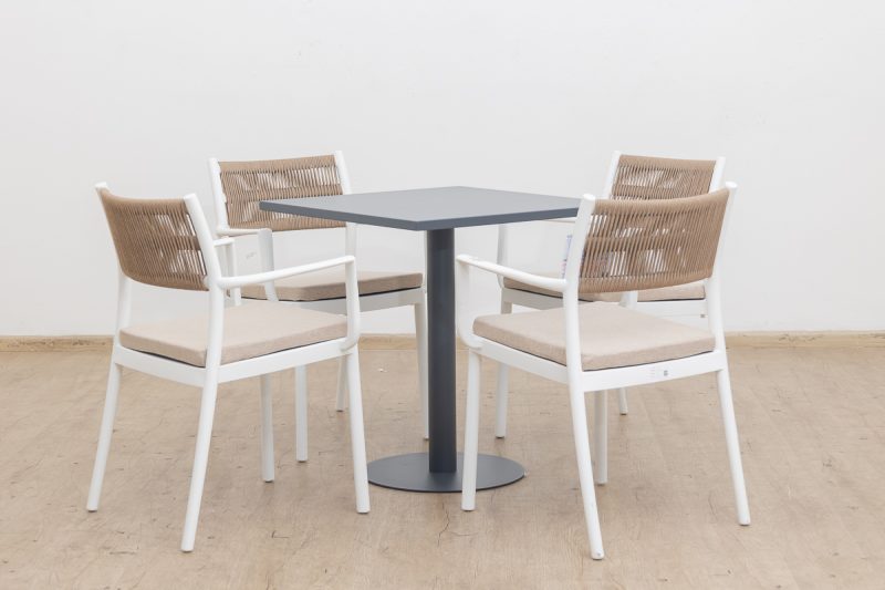 elliot outdoor dining table + 4 sloan chairs