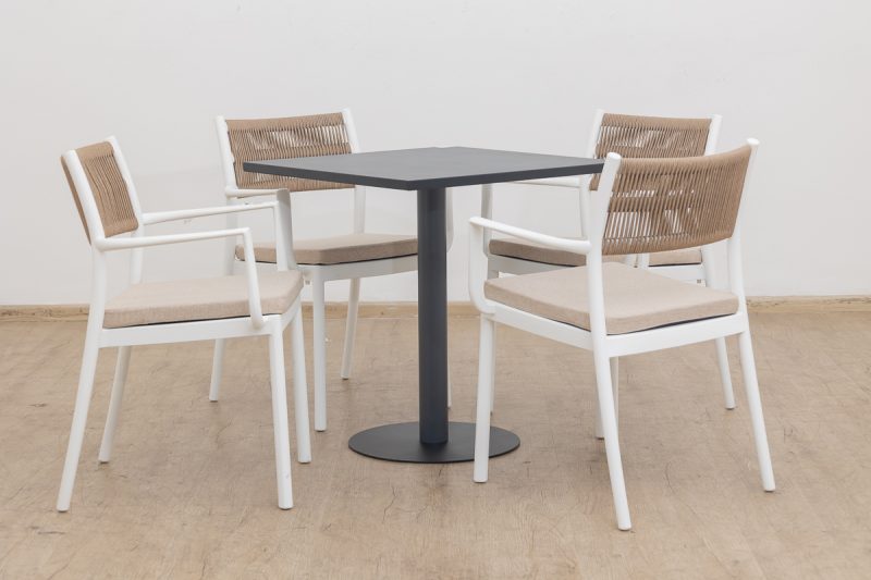 elliot outdoor dining table + 4 sloan chairs