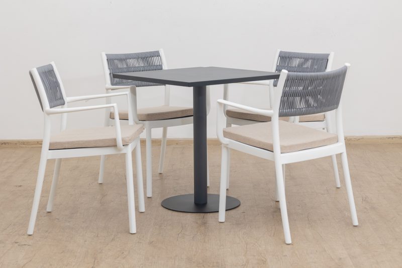 elliot outdoor dining table + 4 sloan chairs