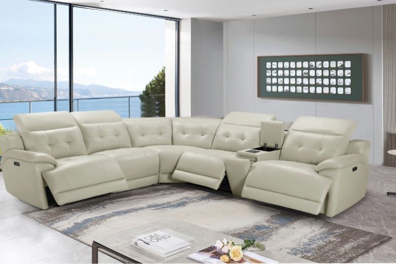 halsey sectional leather recliner sofa