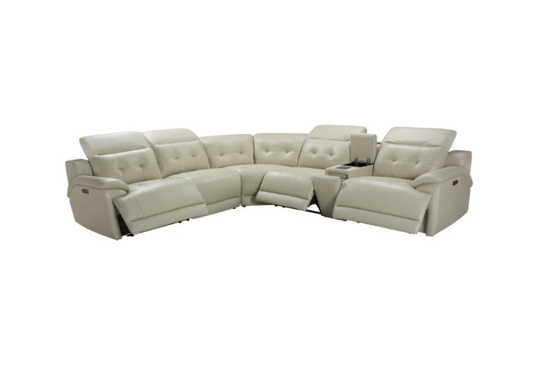 halsey sectional leather recliner sofa