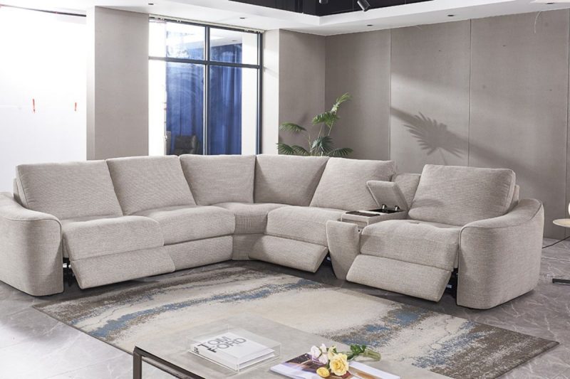 mina sectional fabric sofa