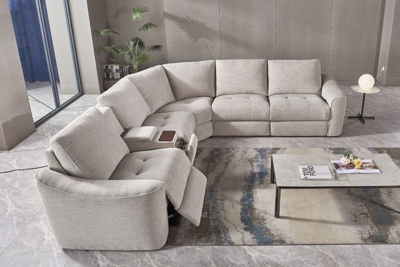 mina sectional fabric sofa