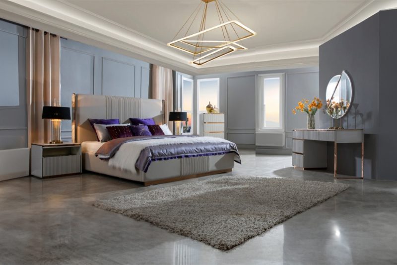 aura king bed + 2 nightstands