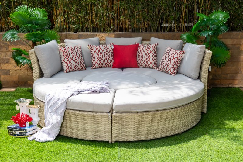 lola u shaped outdoor sofa + coffee table + ottoman