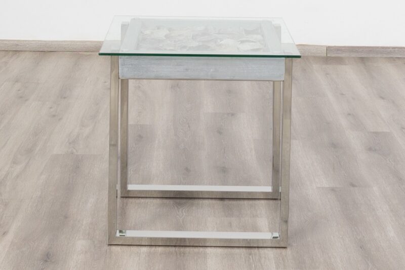 romano oyster shell square end table