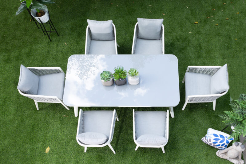 cancun outdoor dining table + 6 chairs