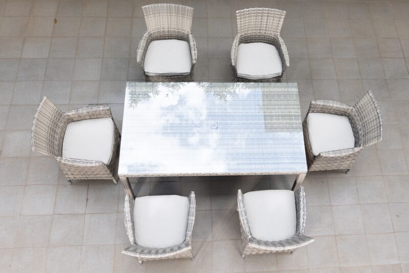 jamaica 6 seater outdoor dining table + 6 chairs