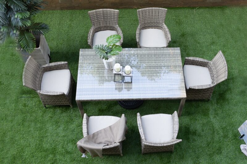jamaica 6 seater outdoor dining table + 6 chairs