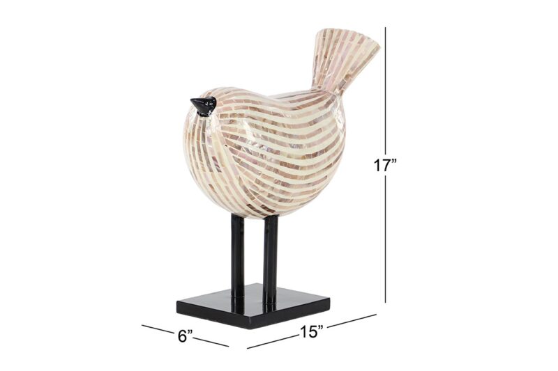 home decor - 47341 polystone inlay bird