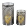 home decor - 57362 metal candle holder (set of 2)