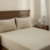 cotsmere light beige king flat sheet + 2 pillow cases