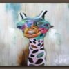 painting - hand painted giraffe with 3d decor yk-5-3381
