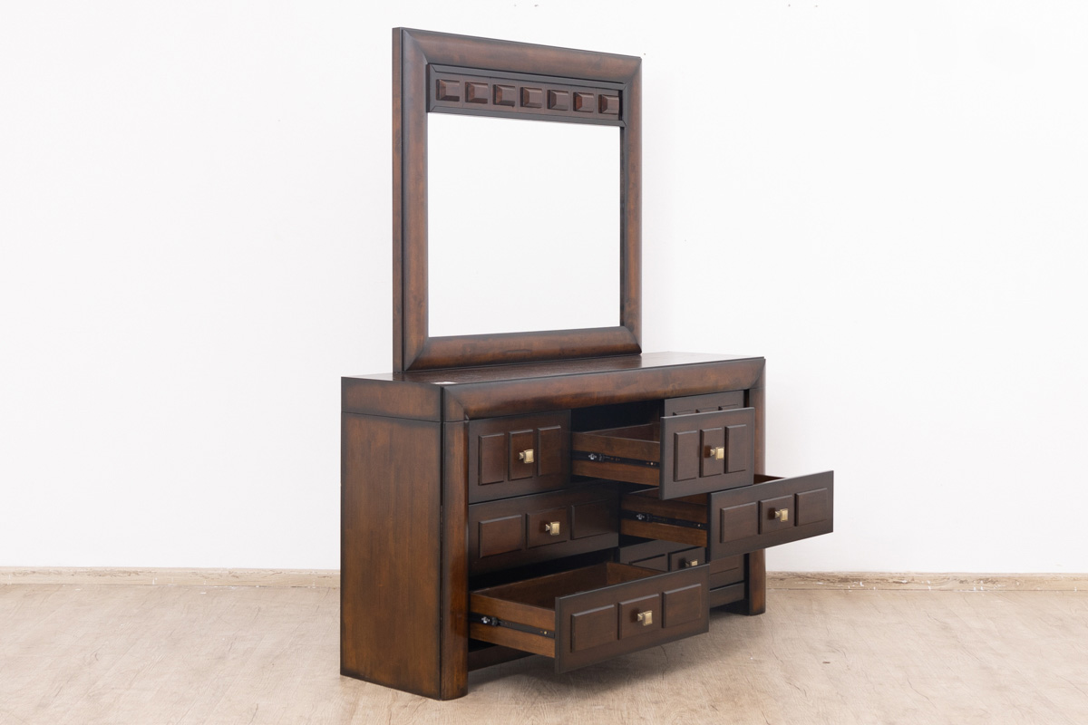 BELLA KING PACKAGE - King Bed + 2 Nightstands + Dresser Mirror