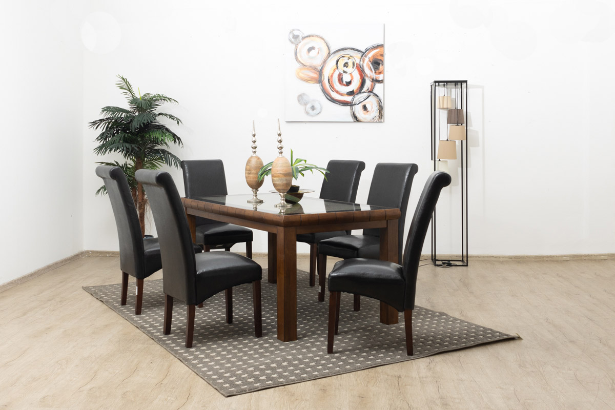 ANNE Dining Table + 6 Parson Chairs
